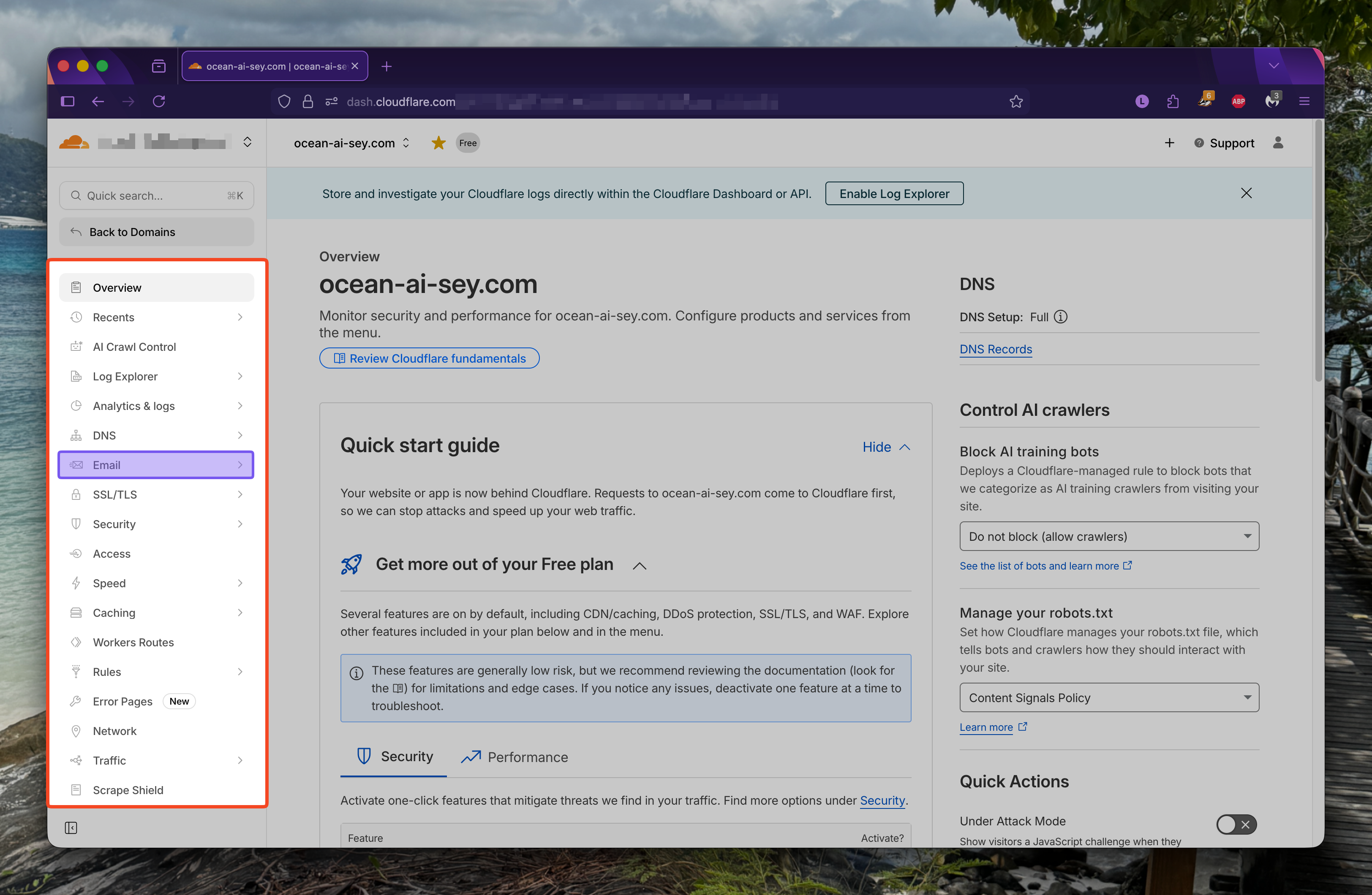 Domain-Specific Landing Page